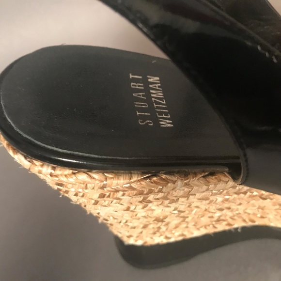 STUART WEITZMAN Patent Leather Wedge Sandals Sz 9 - Picture 8 of 8